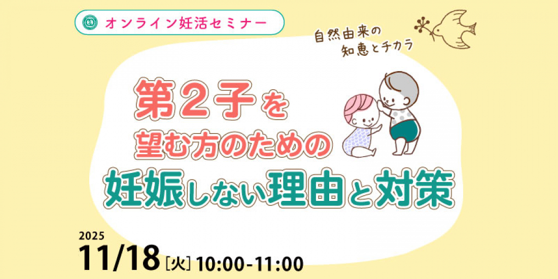 11/18(火)午前【妊活・無料・オンライン】 妊活セミナー 「第2子を望む方のための妊娠しない理由と対策」
