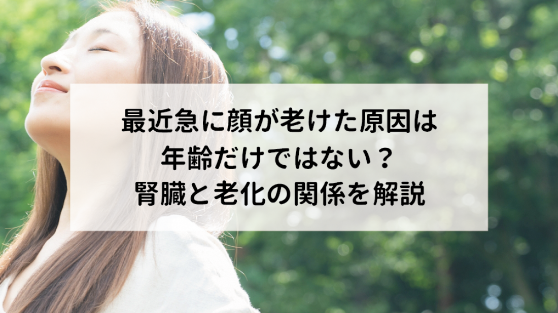 【腎臓ブログ】最近急に顔が老けた原因は年齢だけではない?腎臓と老化の関係を解説