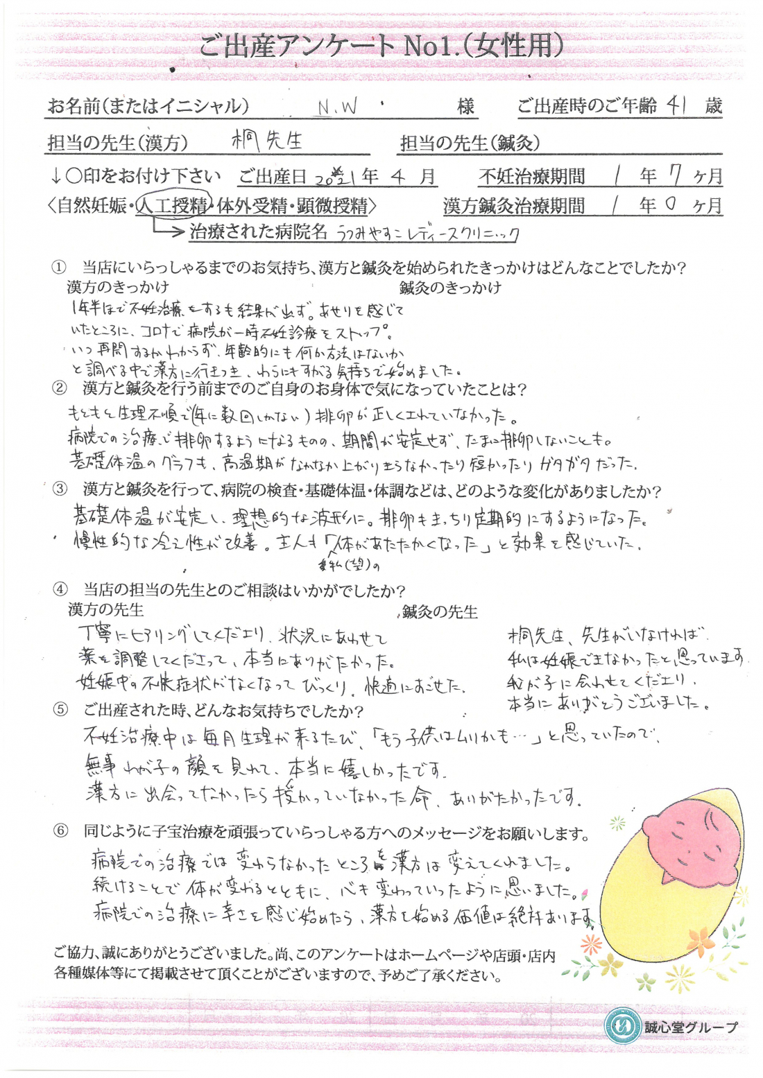 ★41歳で待望の子供を無事出産★ご出産された方からのアンケート★